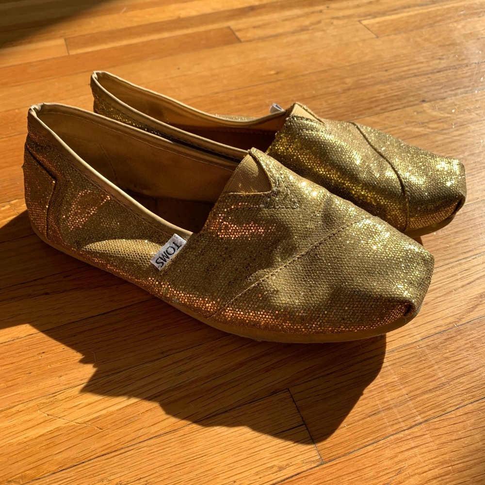 Gold Glitter Toms